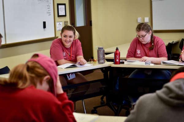 Students in a classroom discussion circle